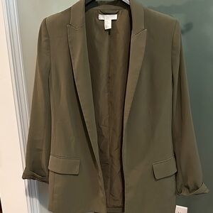 H&M Green Tailored Blazer Suit Jacket
